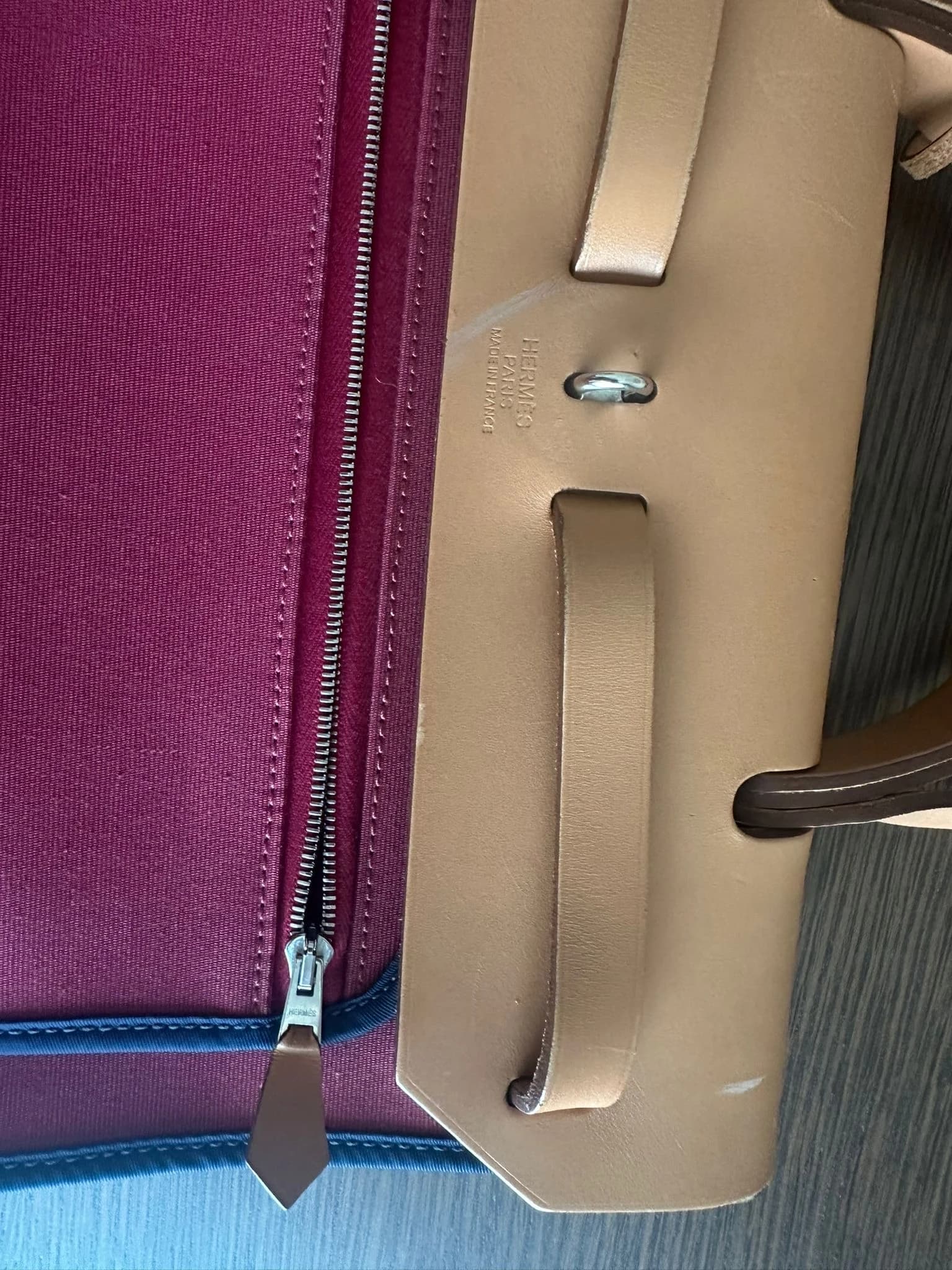 Hermès Herbag Zip 31 Kanvas Fuşya Kol Çantası görsel 7