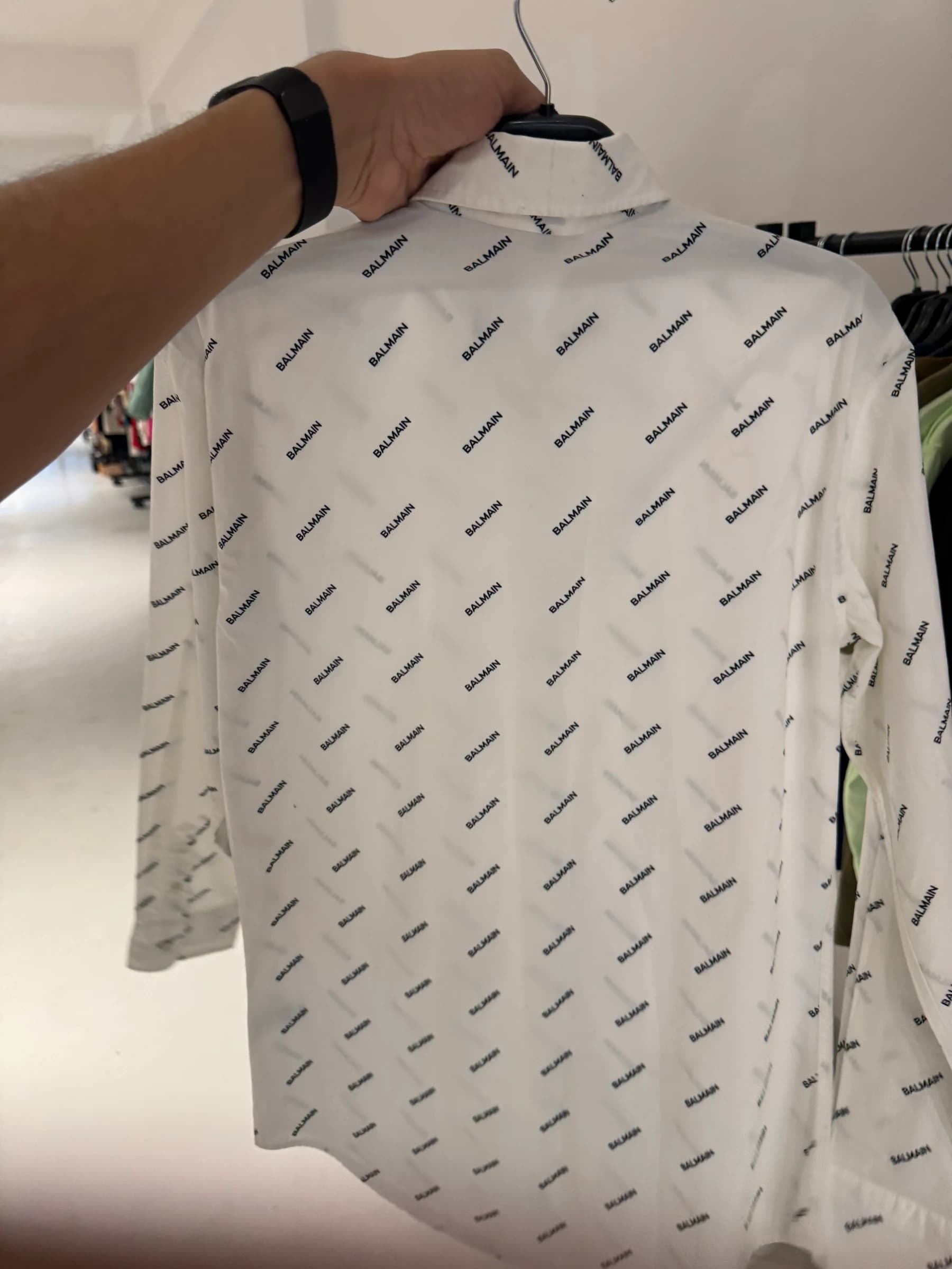 Balmain Logo Baskılı Beyaz Gömlek görsel 7