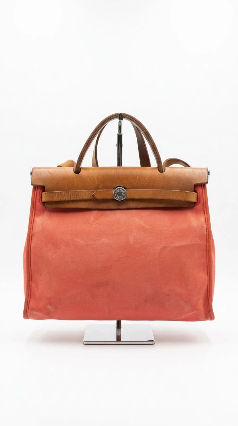 Hermès Herbag Zip 31 Kanvas Kırmızı Kol Çantası