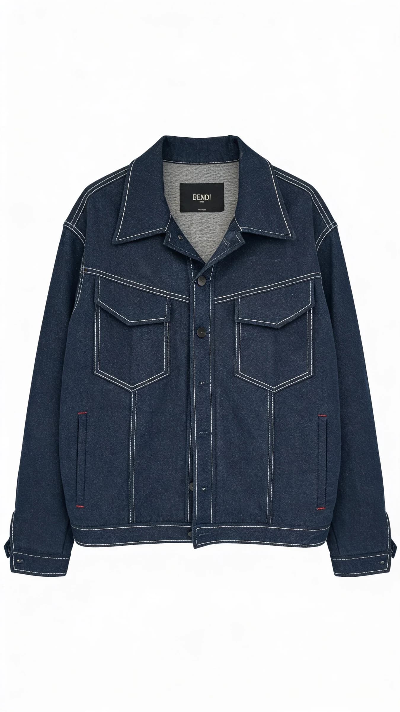 Fendi FF Şeritli Denim Ceket (gpt-seedream)