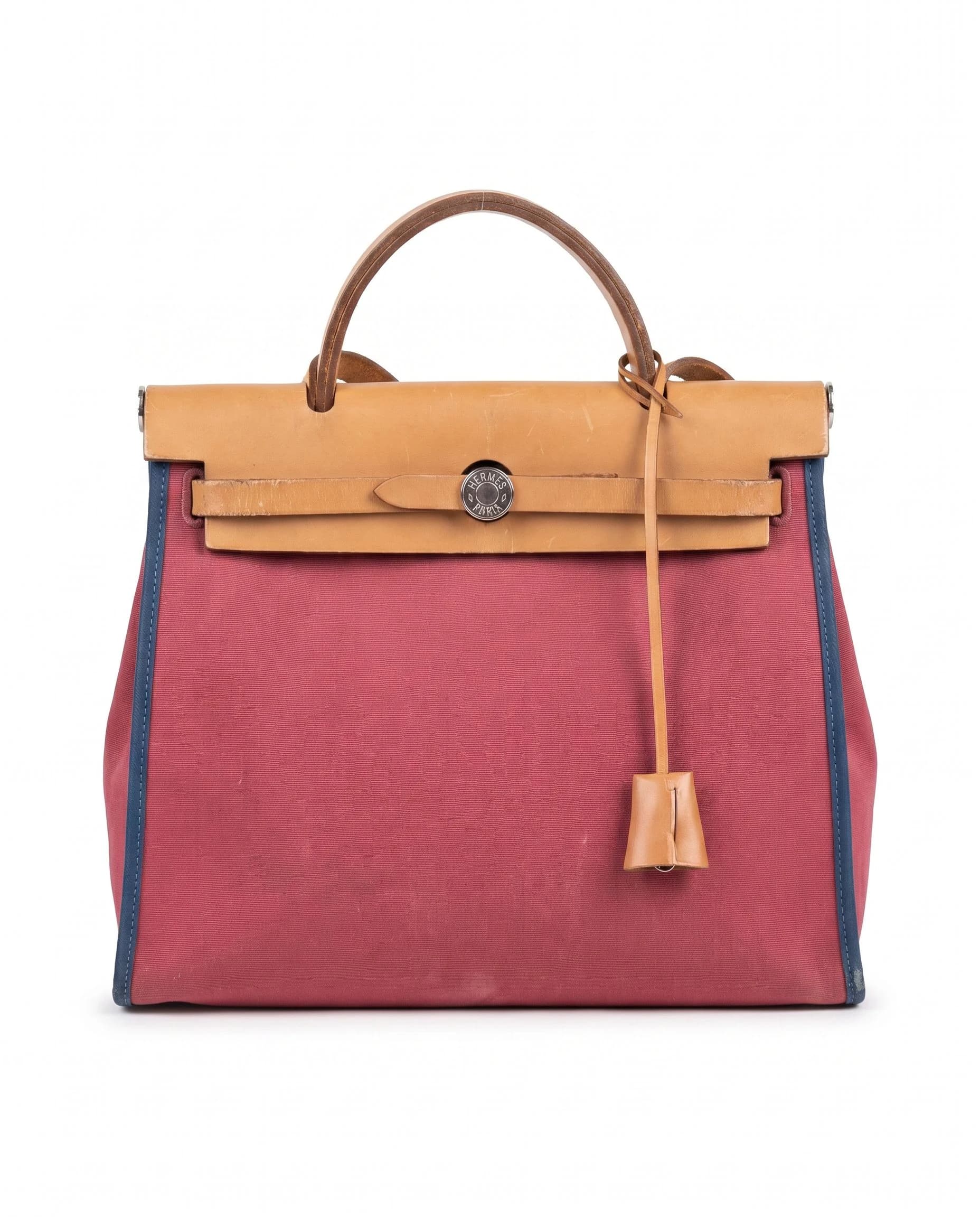 Hermès Herbag Zip 31 Kanvas Fuşya Kol Çantası