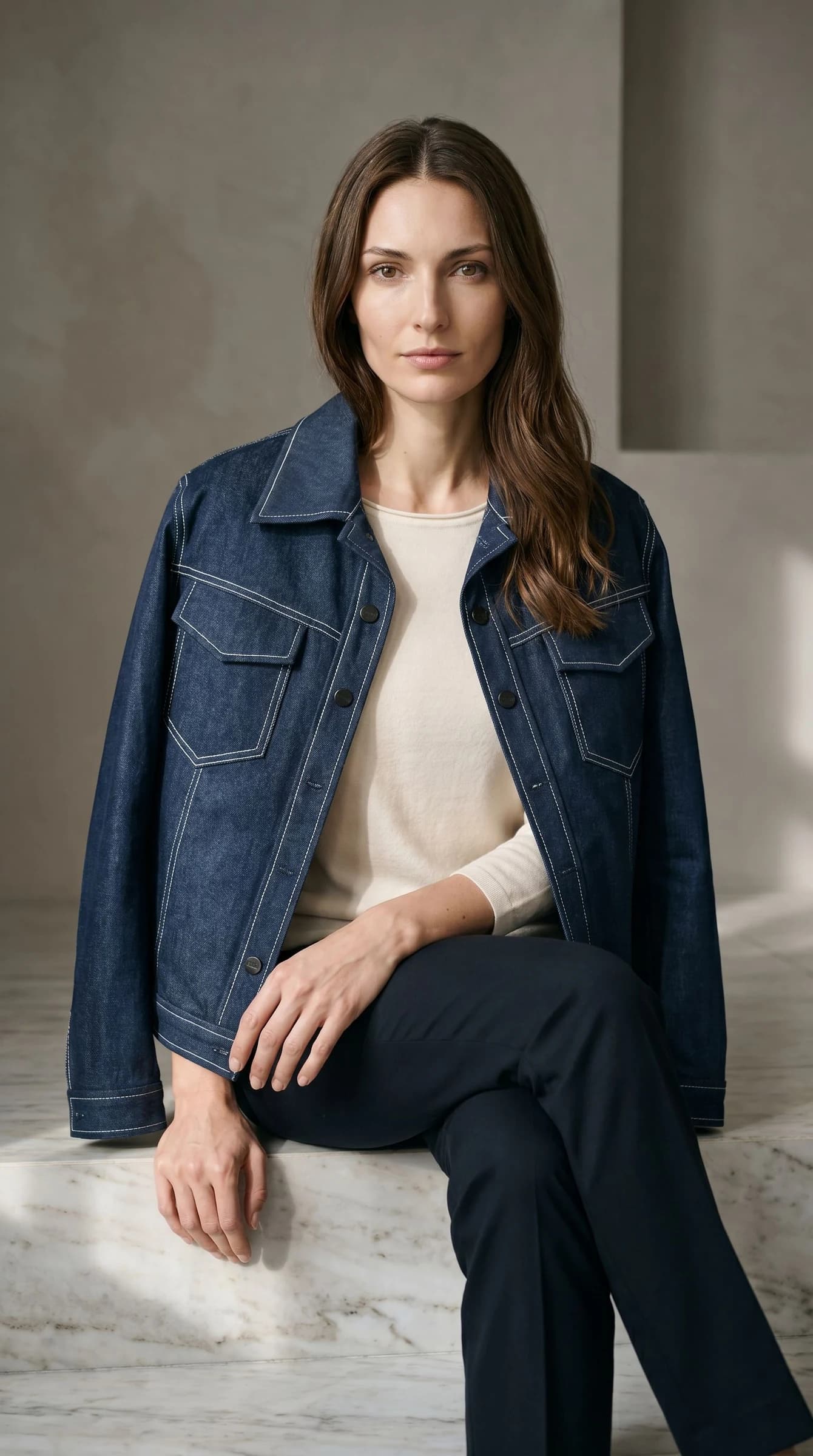 Fendi Mania Logolu Lacivert Denim Ceket (gemini+nanobanana pro) görsel 3