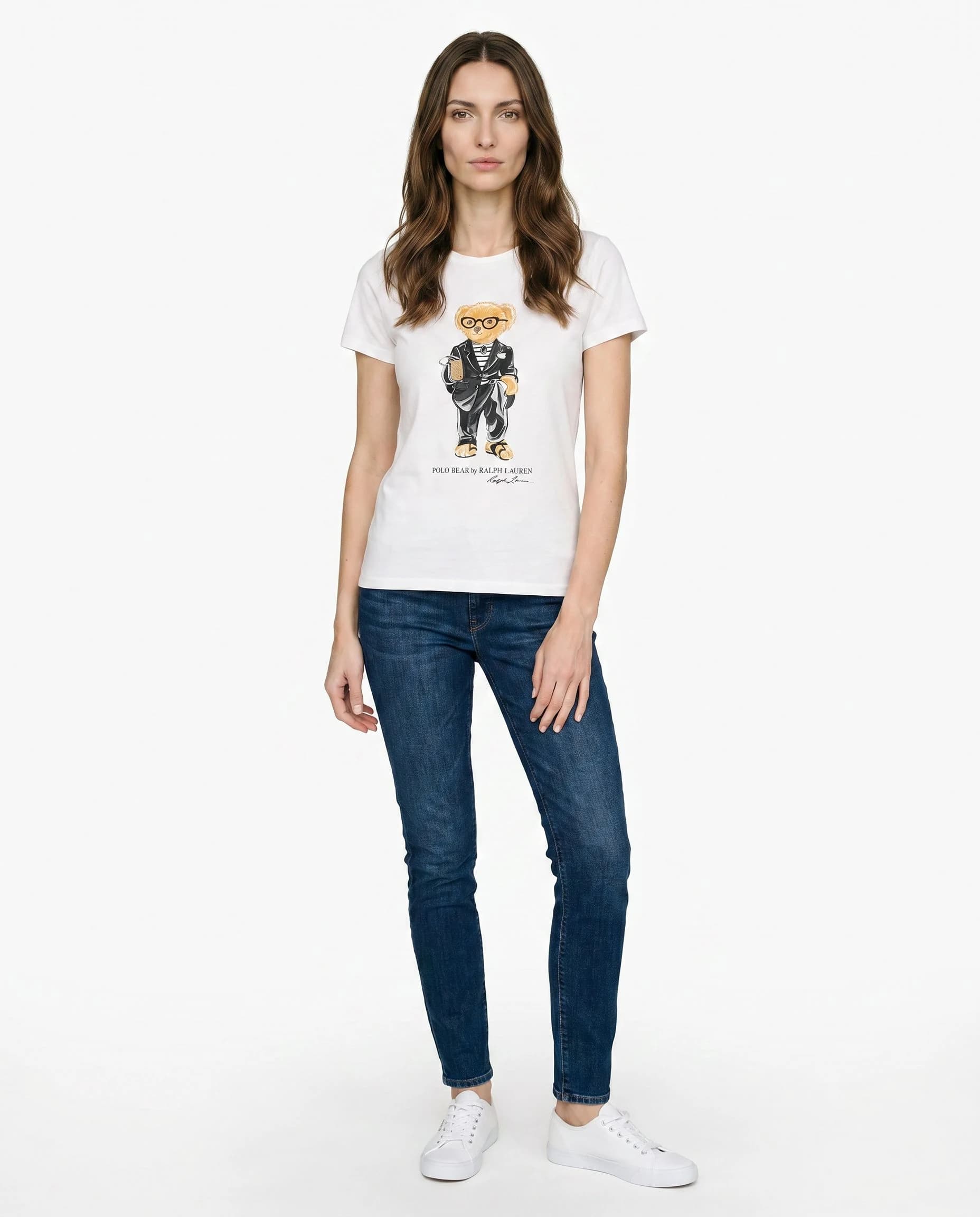Ralph Lauren Polo Bear Baskılı Beyaz T-Shirt